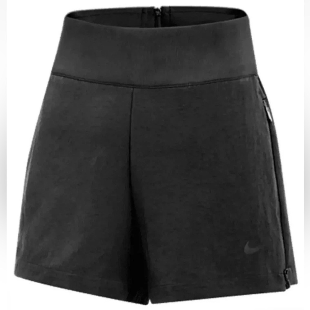 Nike Women's Black Dark Gray Athletic Shorts High Rise size zip‎ ladies XL NWT - Picture 9 of 10